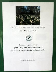 Wystawa laureatów konkursu plastycznego pn. Wiosna w lesie 2019 r.
