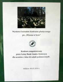 Wystawa laureatów konkursu plastycznego pn. Wiosna w lesie 2019 r.